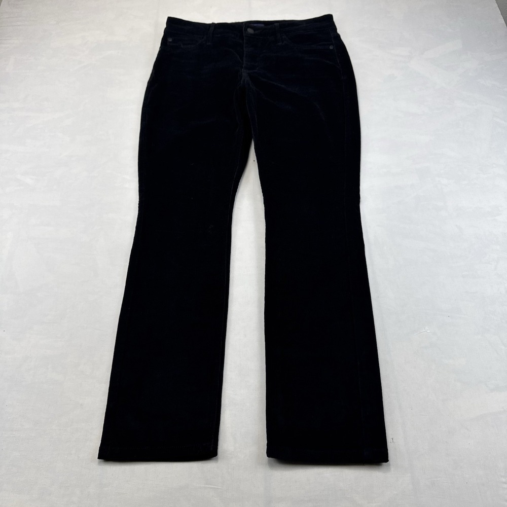 NWT NYDJ Womens 6P Black Velvet Jeans Bootcut Stretch Petite Dress Pants